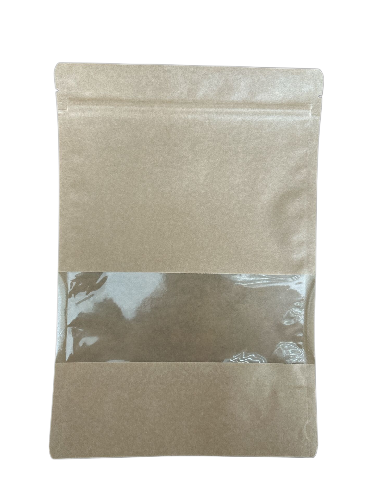 Doypack Kraft Pencereli Kilitli 20X30 (250 Adet)