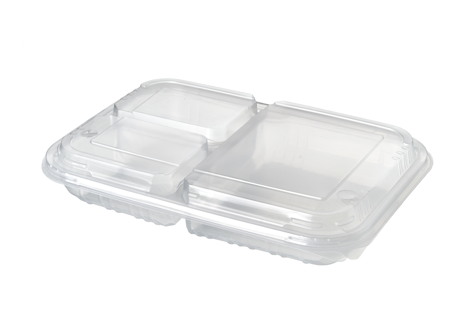 3 Bölmeli Kapaklı Mikrodalga Kebap Kabı (75 Adet)