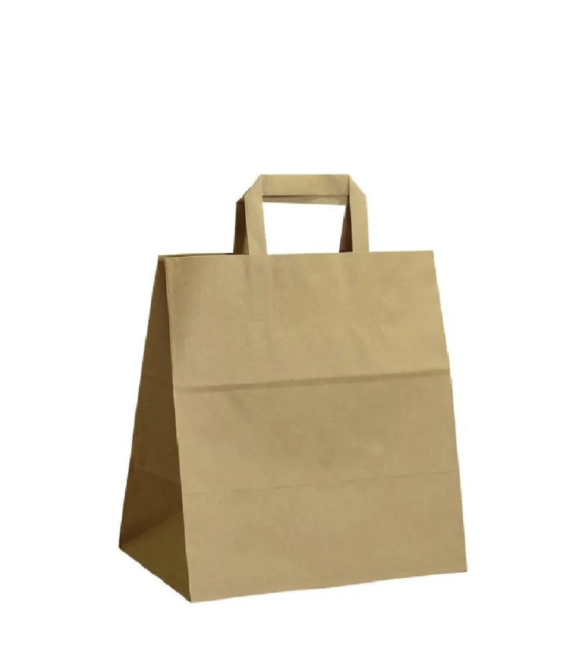 İçten Düz Saplı Kraft Çanta 32X21X26 (250 Adet)