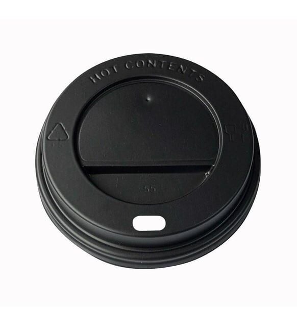 80 mm Siyah Sıcak İçecek Kapak 8-12 oz Bardak İçin (1000 Adet)