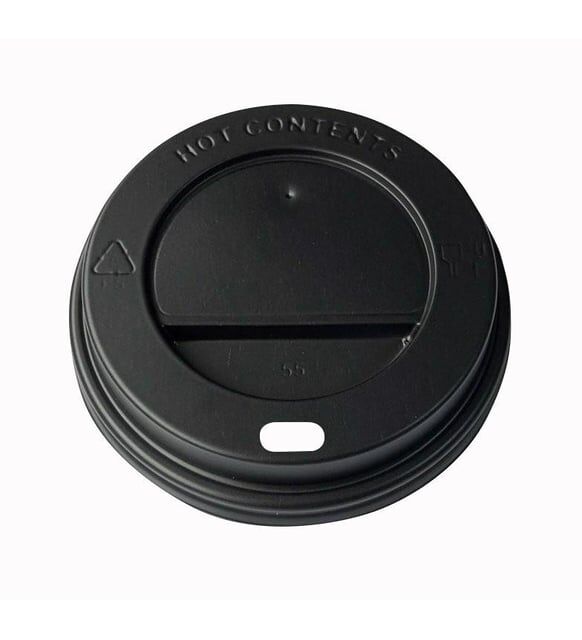90 mm Siyah Sıcak İçecek Kapak 14-16 oz Bardak İçin (1000 Adet)