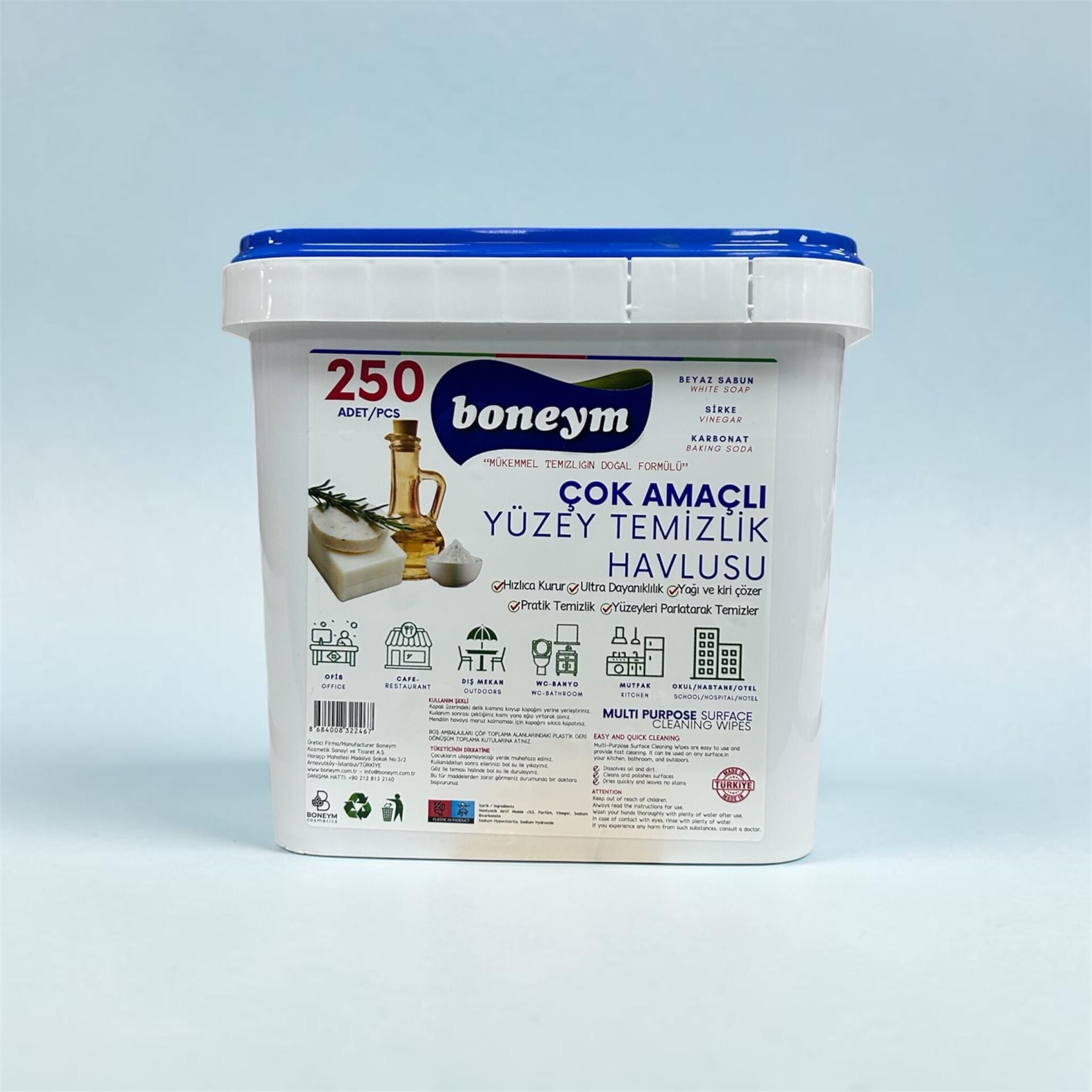 Boneym Çok Amaçlı Temizlik Havlusu Kova 250 li