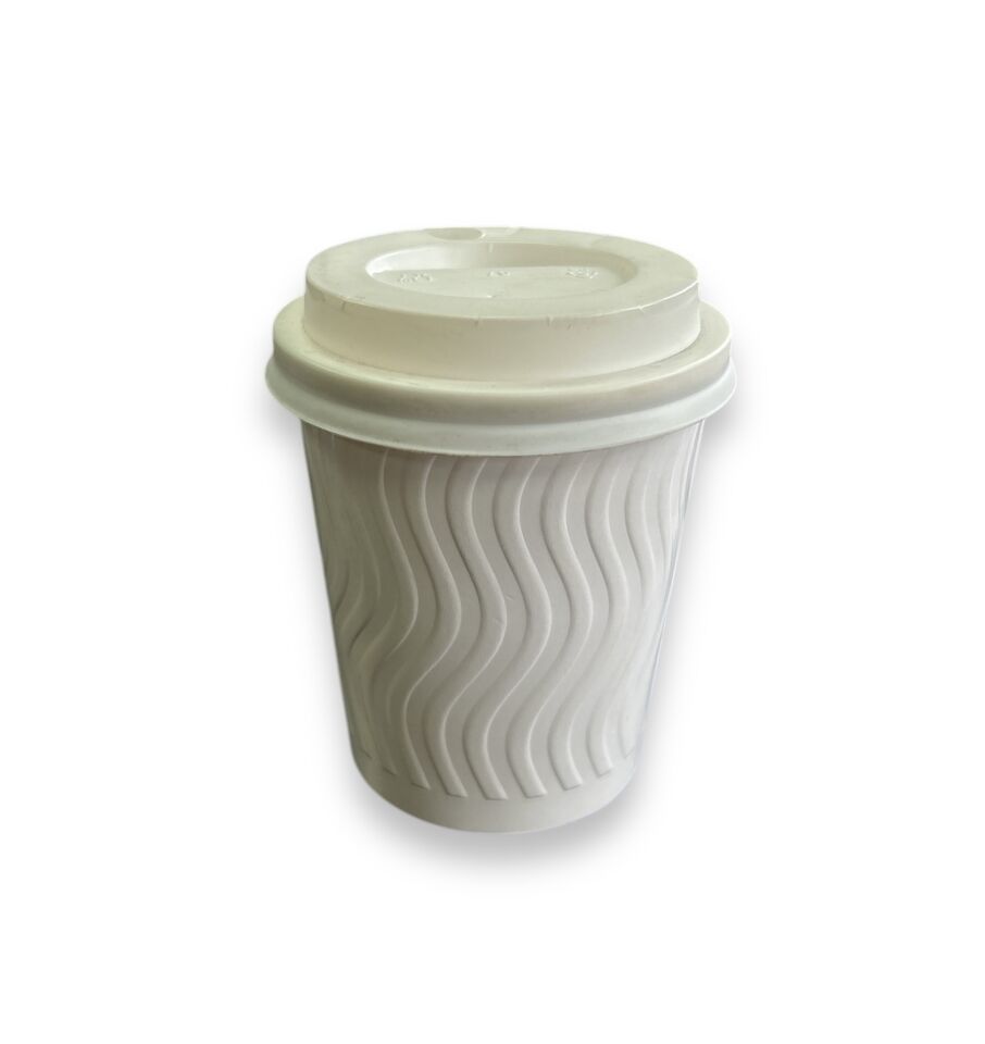 8 Oz DW Double Wall Paper Cup Embossed (800 Pieces)