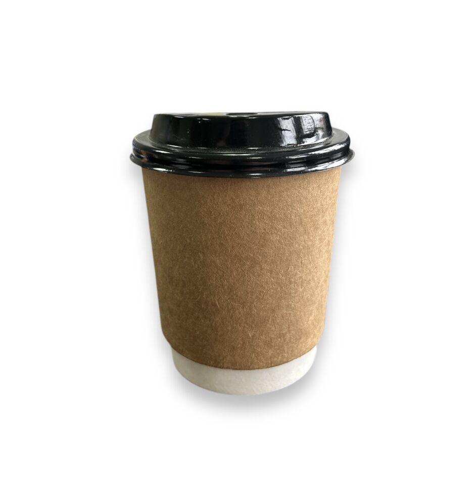 8 Oz DW Çiftduvarlı Karton Bardak Kraft (500 Adet)