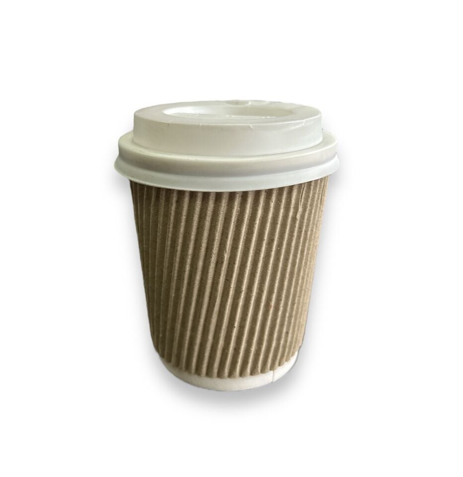 8 Oz DW Çiftduvarlı Karton Bardak Ripple (500 Adet)