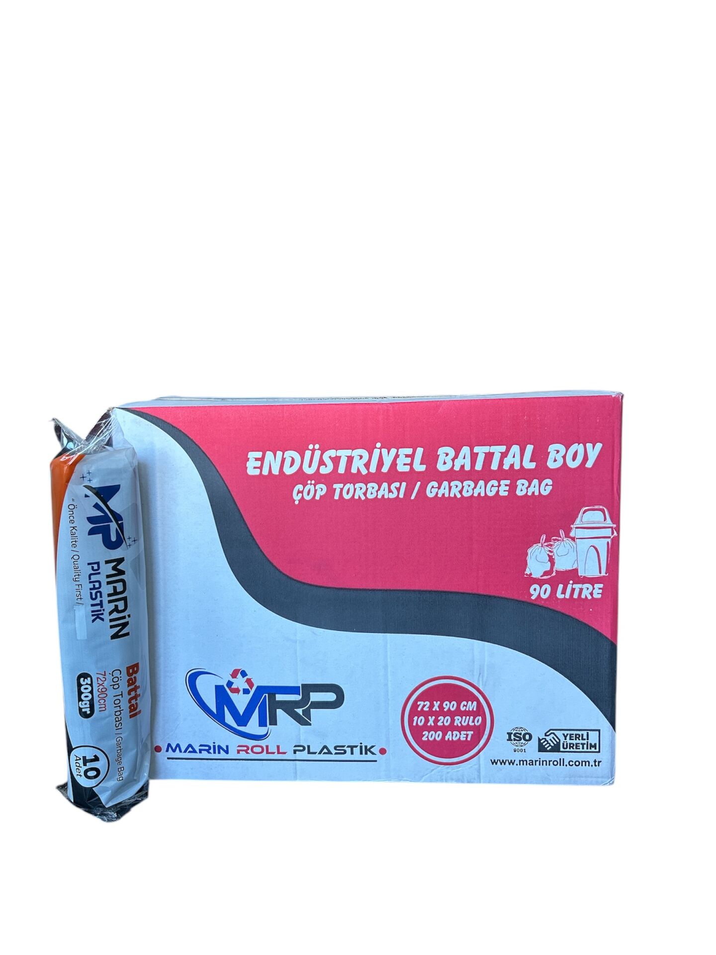 Rulo Çöp Poşeti Endüstriyel Battal Boy (72x95) 300 gr (20 Rulo)