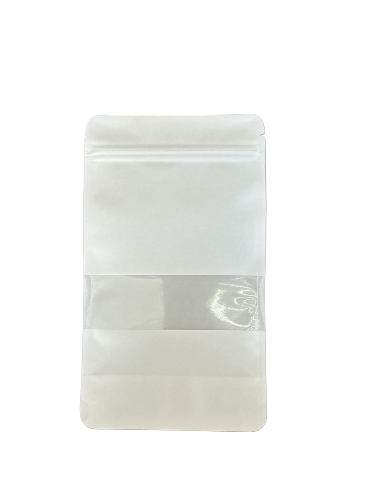 Doypack Beyaz Kraft Pencereli Kilitli 16X27 (500 Adet)
