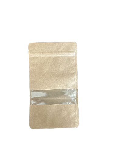 Doypack Kraft Pencereli Kilitli 13X22,5 (500 Adet)