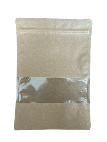 Doypack Kraft Pencereli Kilitli 20X30 (250 Adet)