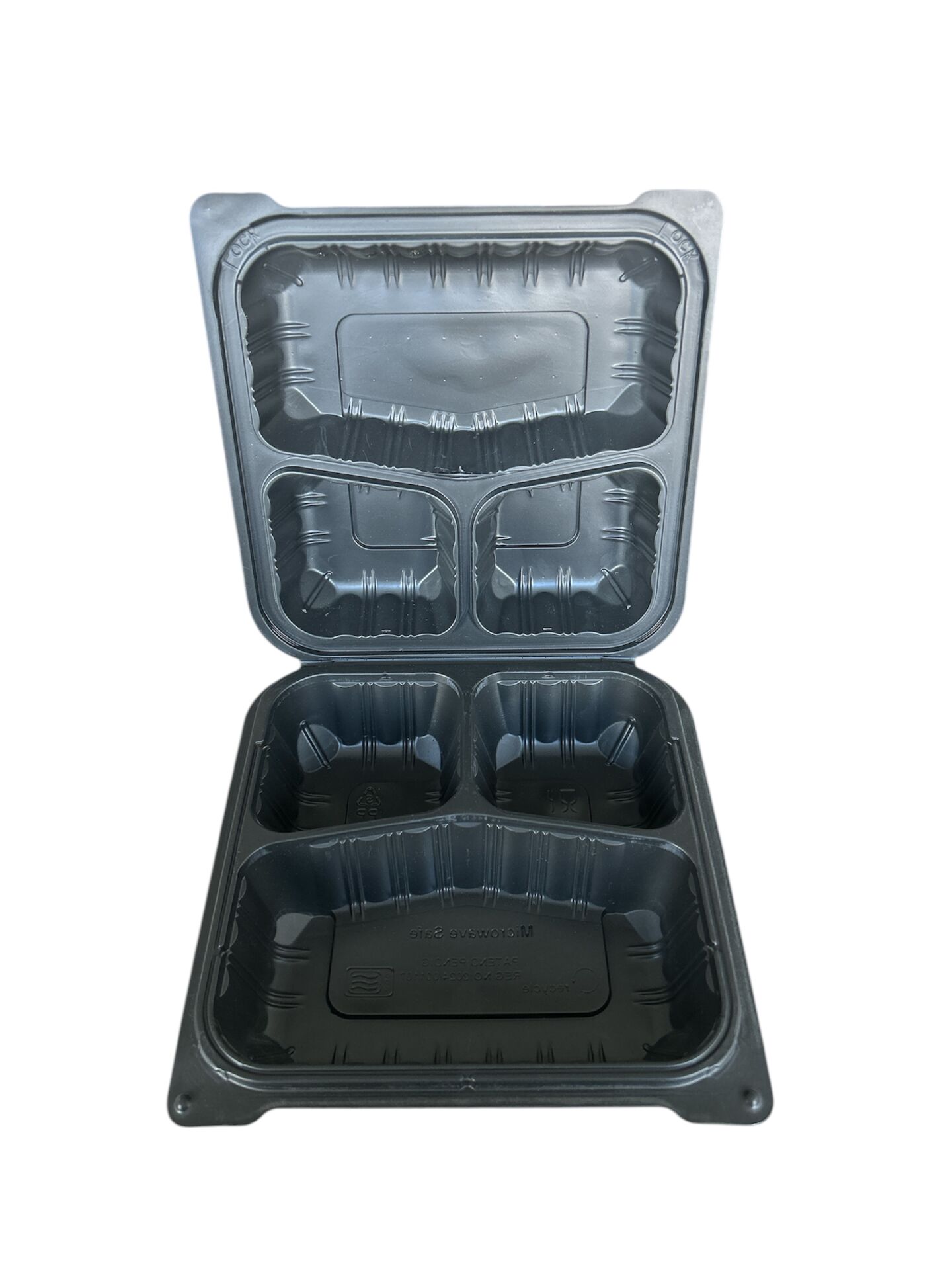 3 Bölmeli Kapaklı Mikrodalga Servis Kap Set (200 Adet)