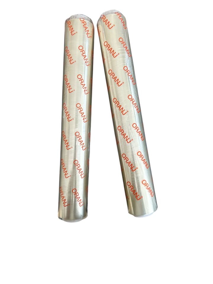 غلاف طعام مطاطي غير معبأ باللون البرتقالي مقاس 45 سم (5 قطع) 9 ميكرون