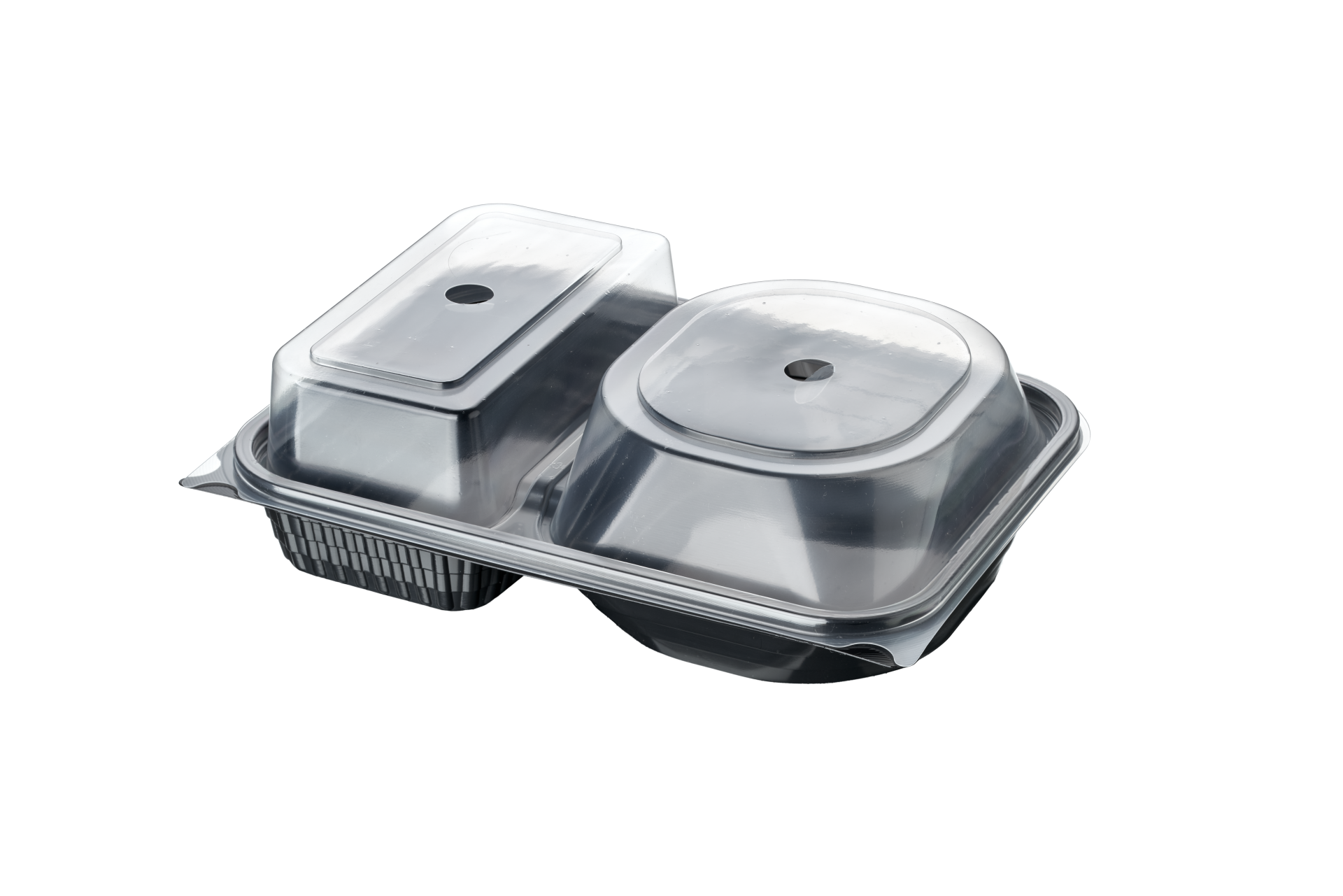 2 Bölmeli Mikrodalga Hamburger Kabı Set  (400 Adet)