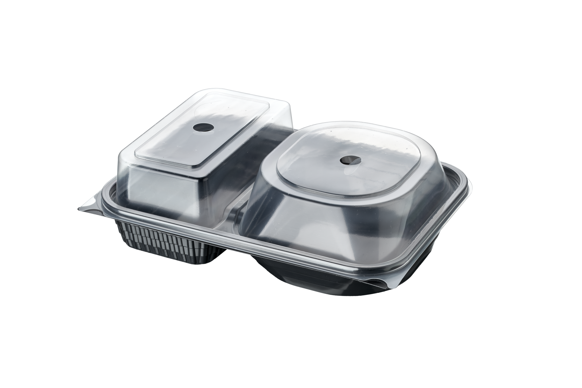 2 Bölmeli Mikrodalga Hamburger Kabı Set  (400 Adet)