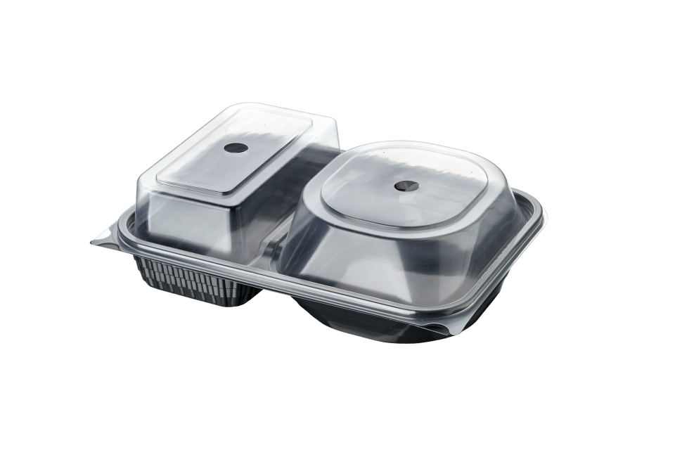 2 Compartment Microwave Hamburger Container Set (400 Pieces)