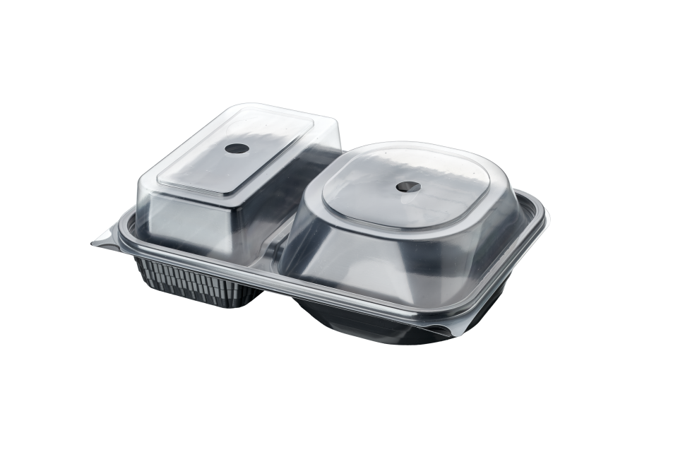 2 Bölmeli Mikrodalga Hamburger Kabı Set  (400 Adet)