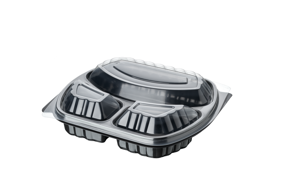 3 Bölmeli Mikrodalga Servis Kabı Set (200 Adet)