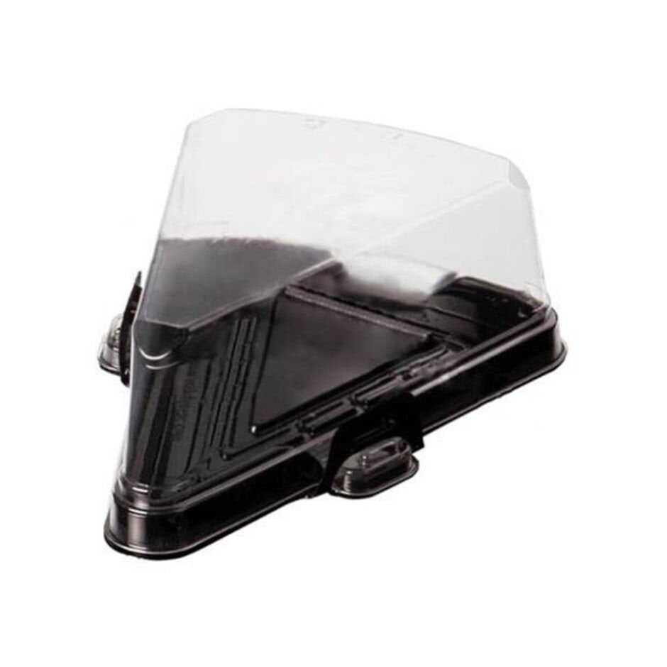 Üçgen Cheesecake Kabı Kapaklı Siyah (200 Adet)