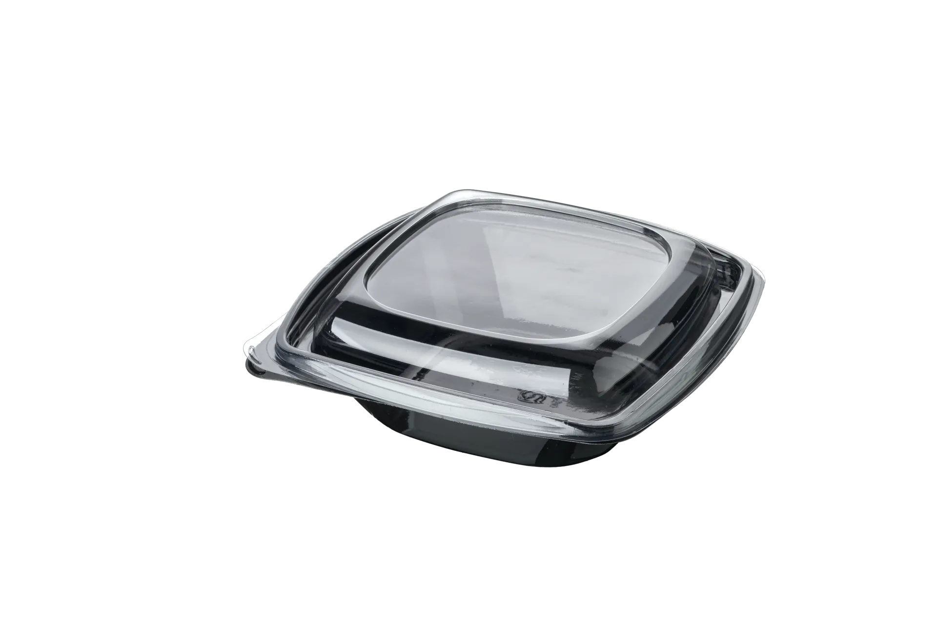 750 cc Pet Kare Salata Kabı Set Siyah (300 Adet)