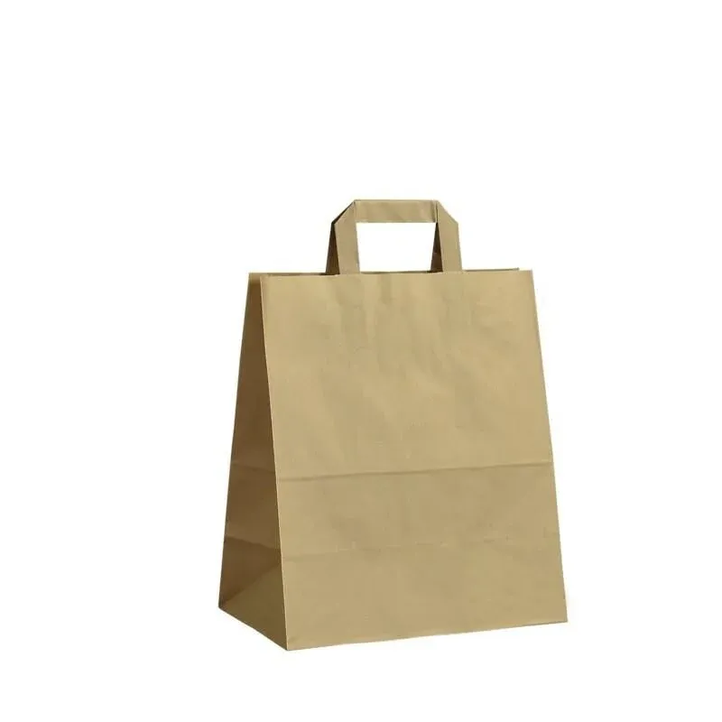 İçten Düz Saplı Kraft Çanta 25X14X30 (250 Adet)
