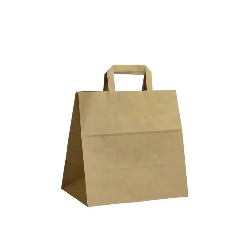 İçten Düz Saplı Kraft Çanta 28X16X28 (350 Adet)