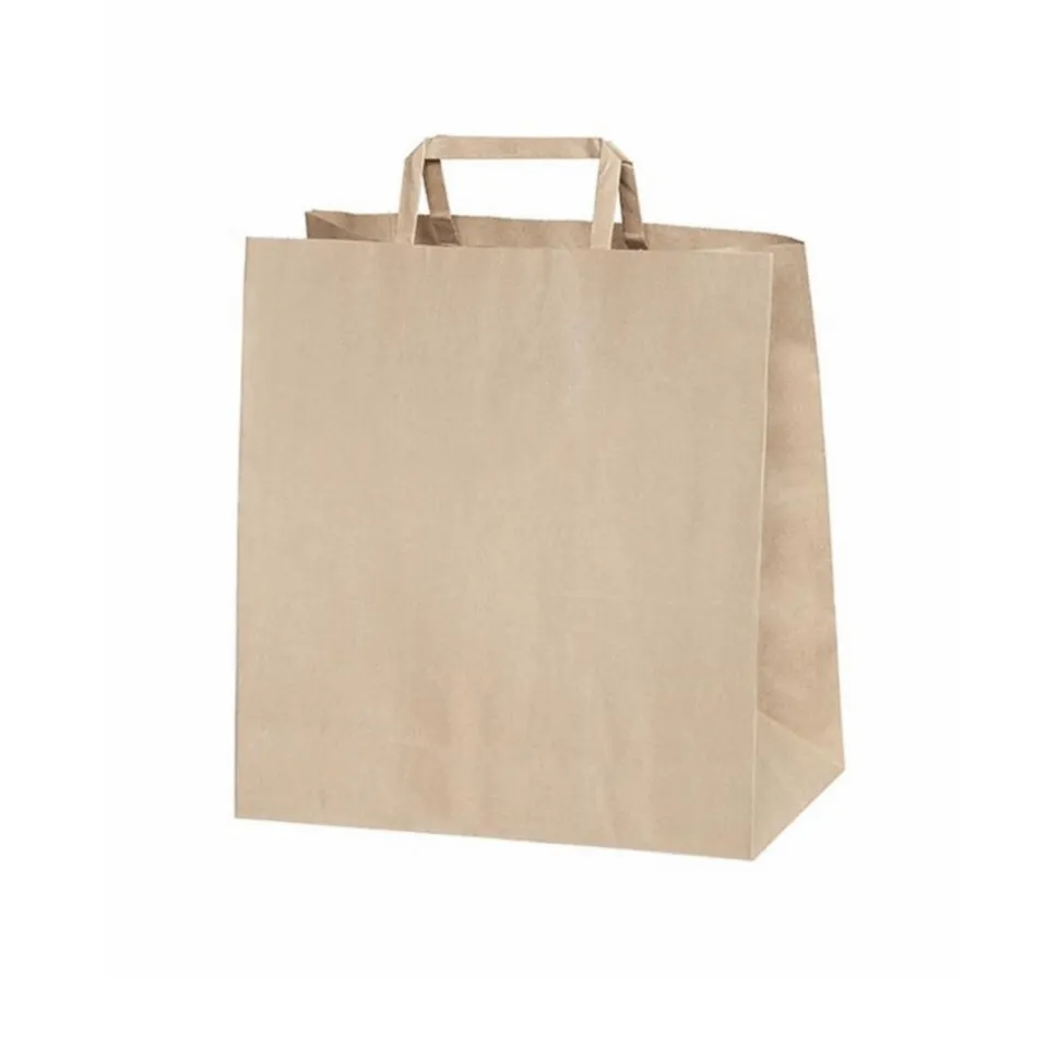 İçten Düz Saplı Kraft Çanta 32X21X33 (250 Adet)
