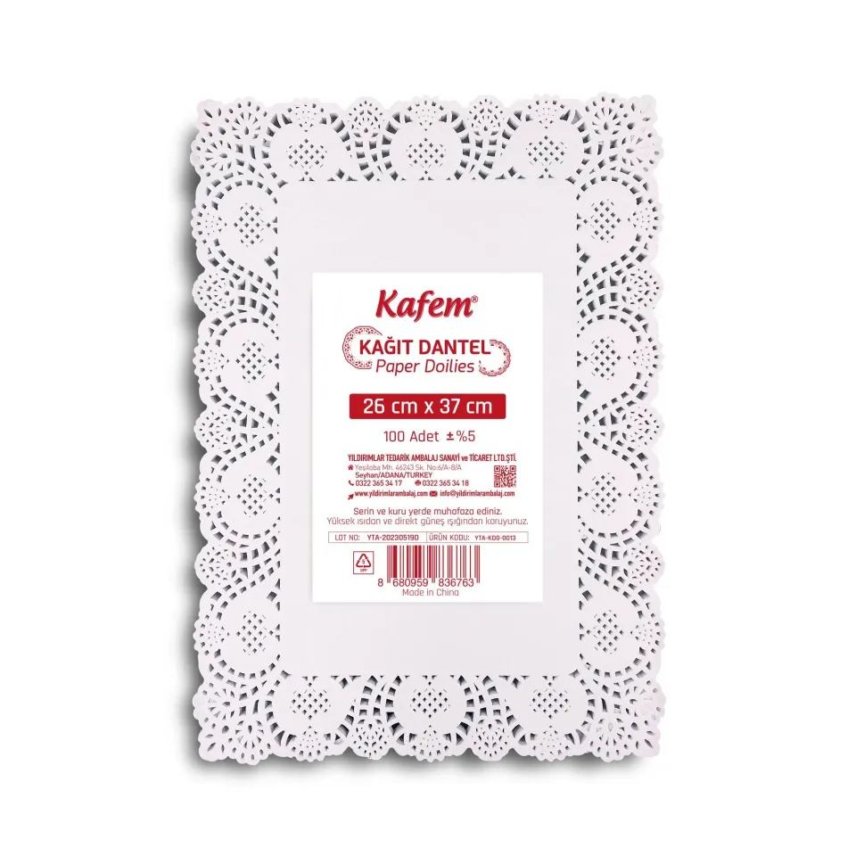 26X37 cm Tepsi Dantel Kağıt 100'lü (24 PAKET)