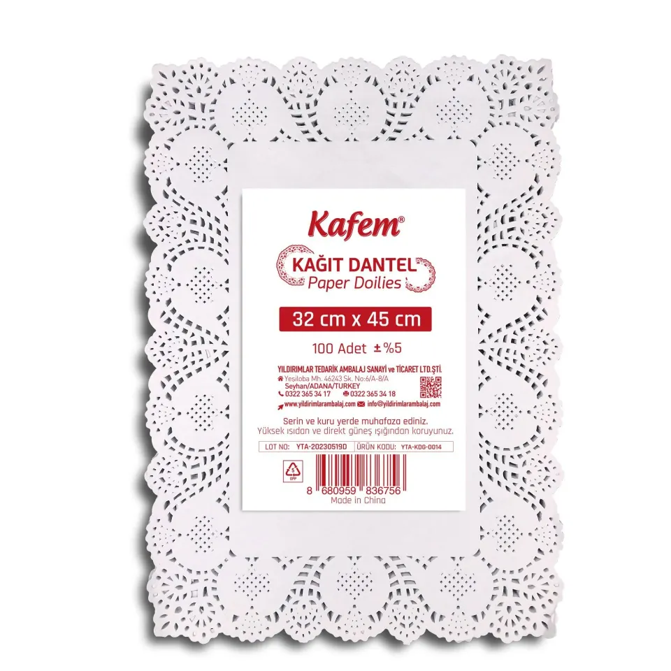 32X45 cm Tepsi Dantel Kağıt 100'lü (24 Paket)