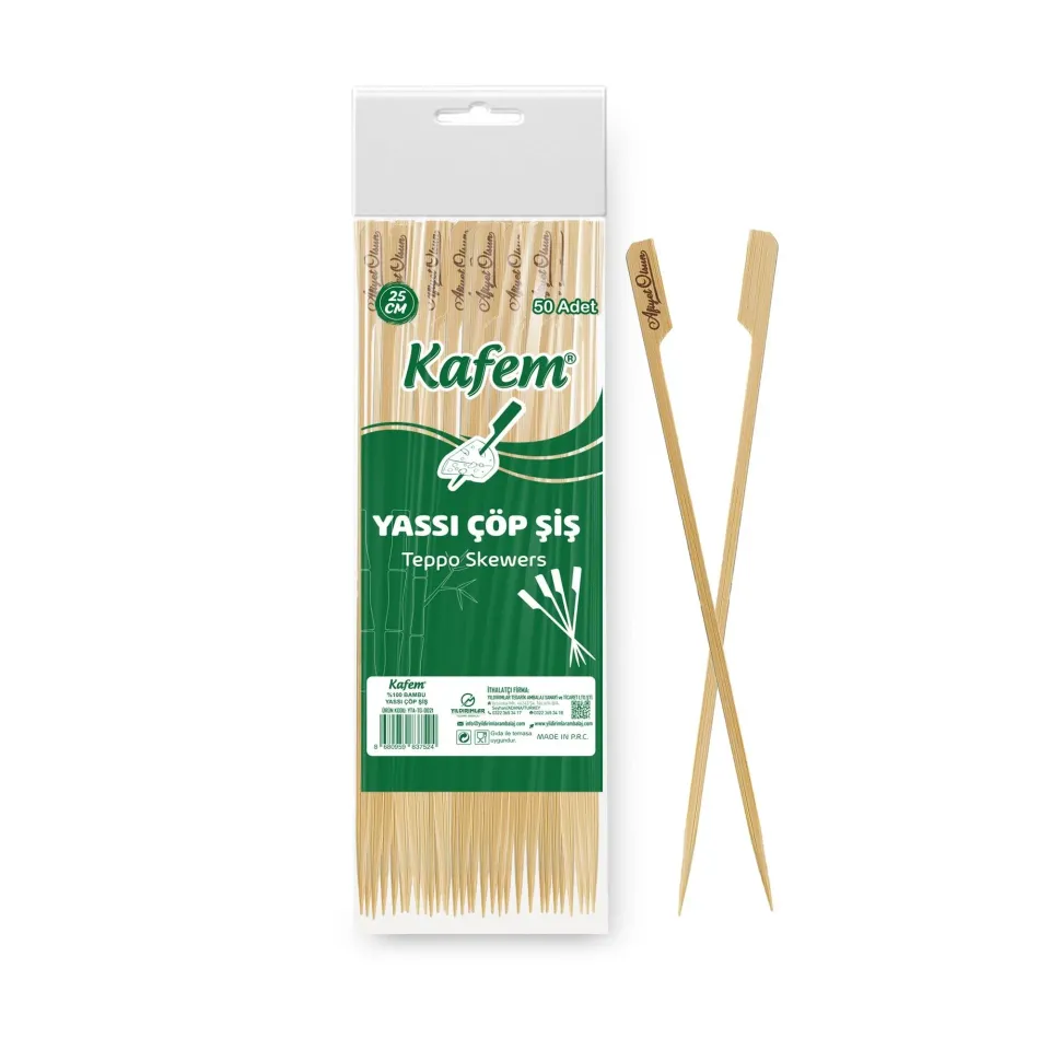 Bambu 25 cm Yassı Sunum Kürdanı 5'li (25 Paket)
