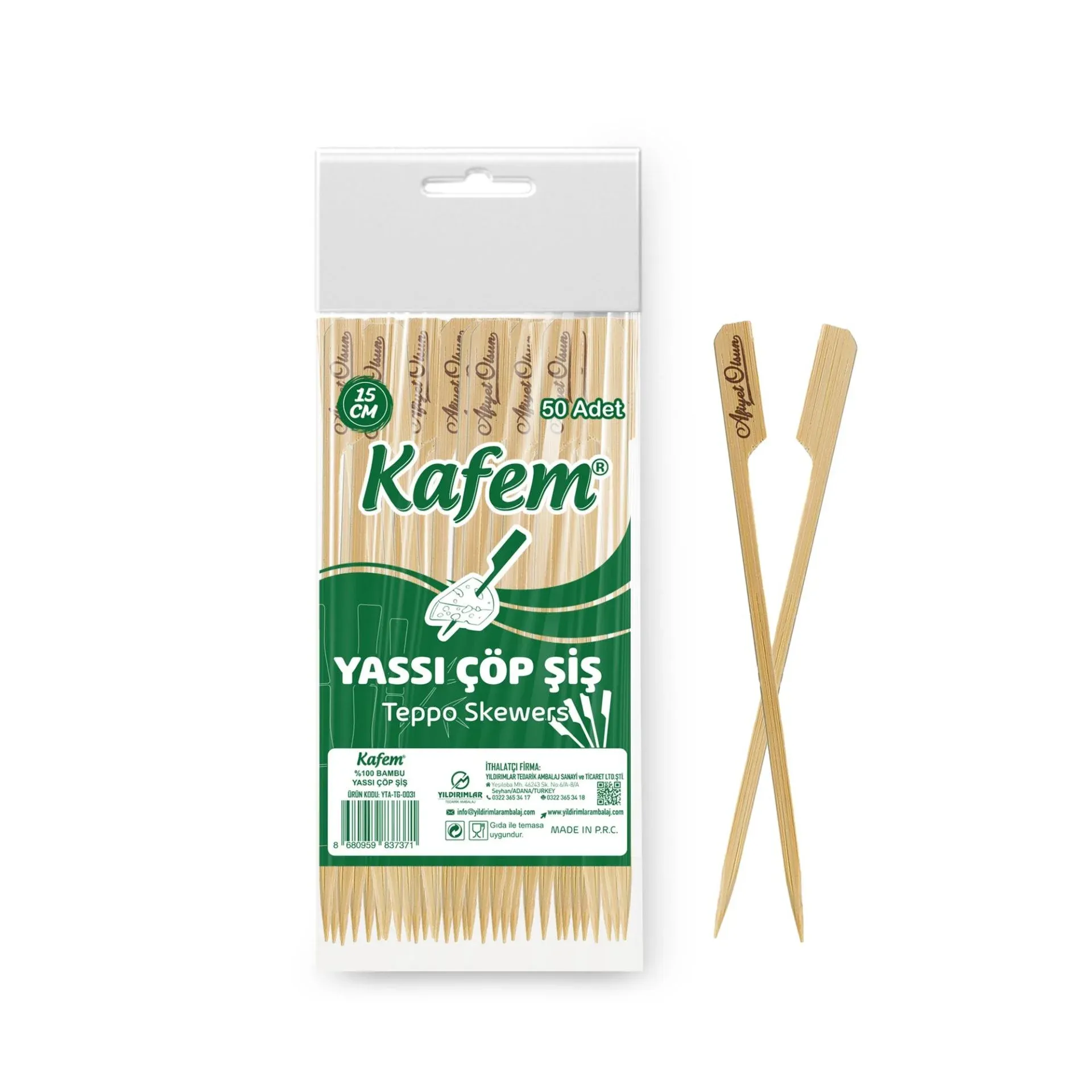 Bambu 15 cm Yassı Sunum Kürdanı 50'li (50 Paket)