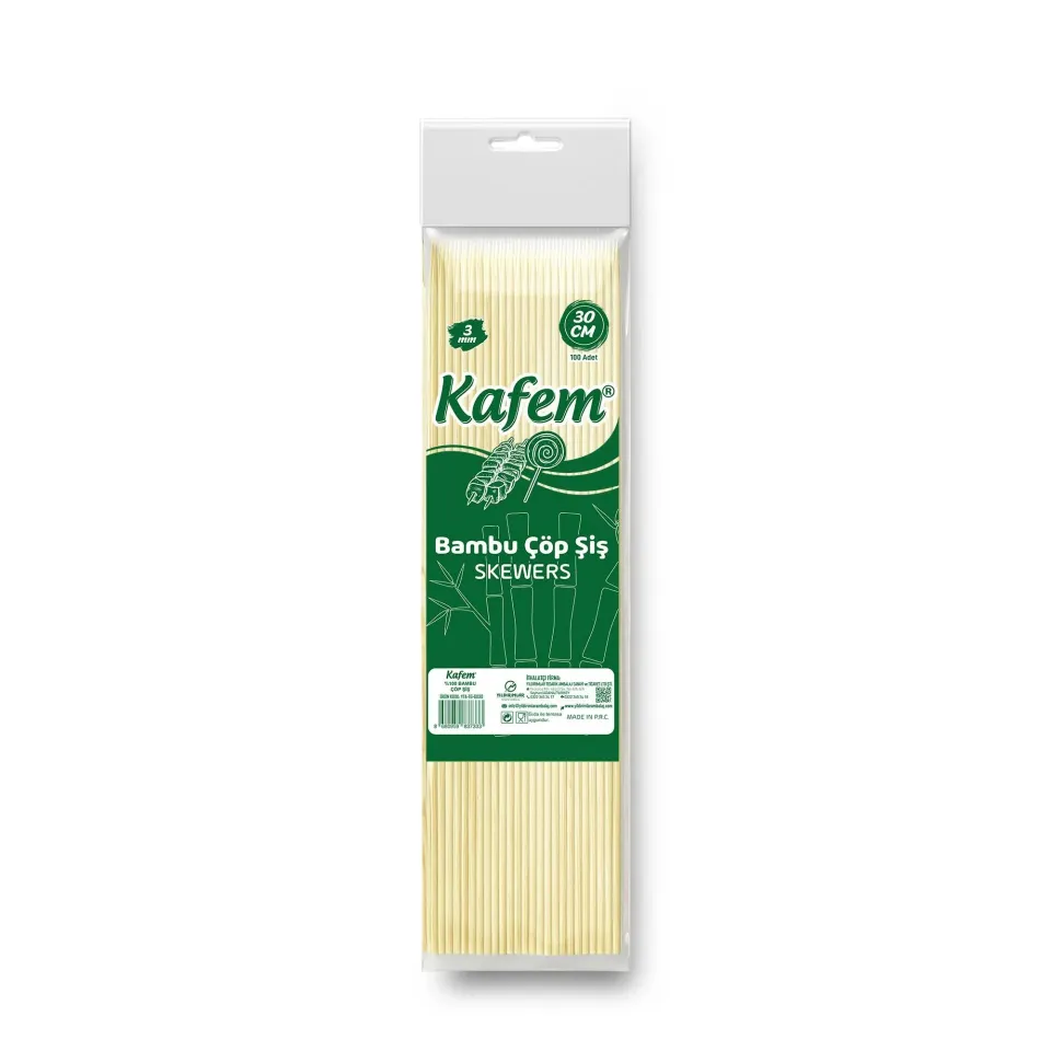 BAMBU ÇÖP ŞİŞ 3 MM 30 CM 100 LÜ (50 PAKET)