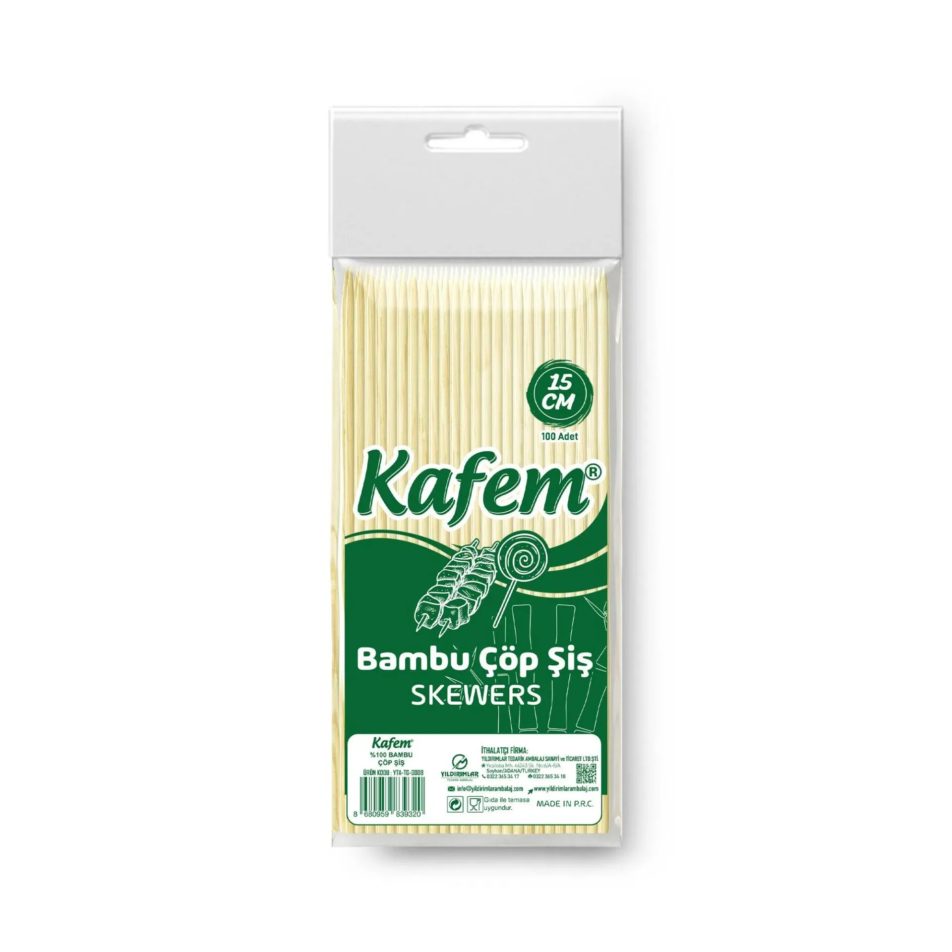 Bambu Çöp Şiş 2,5 mm 15 cm 100'lü (50 Paket)