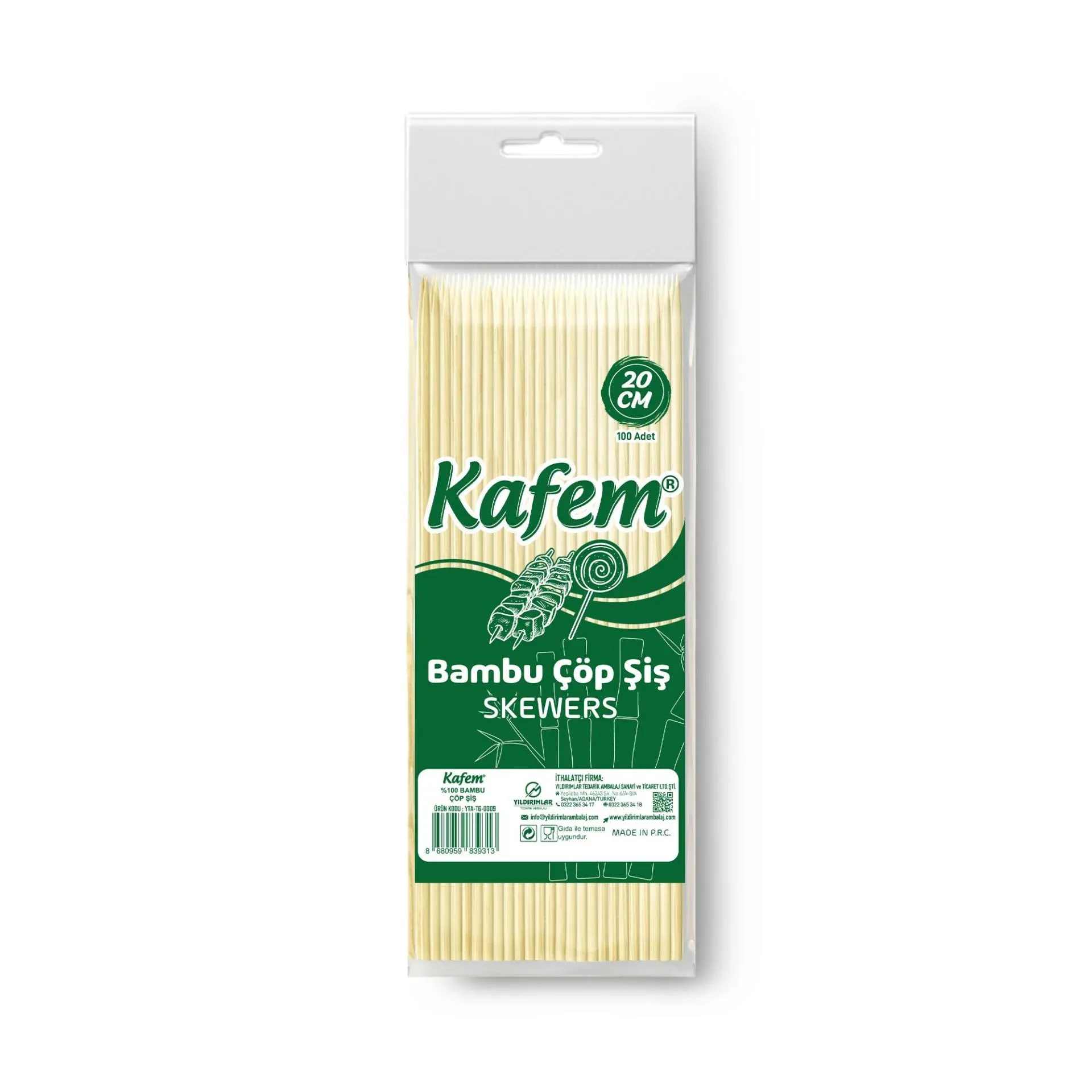 Bambu Çöp Şiş 2,5 mm 20 cm 100'lü (50 Paket)