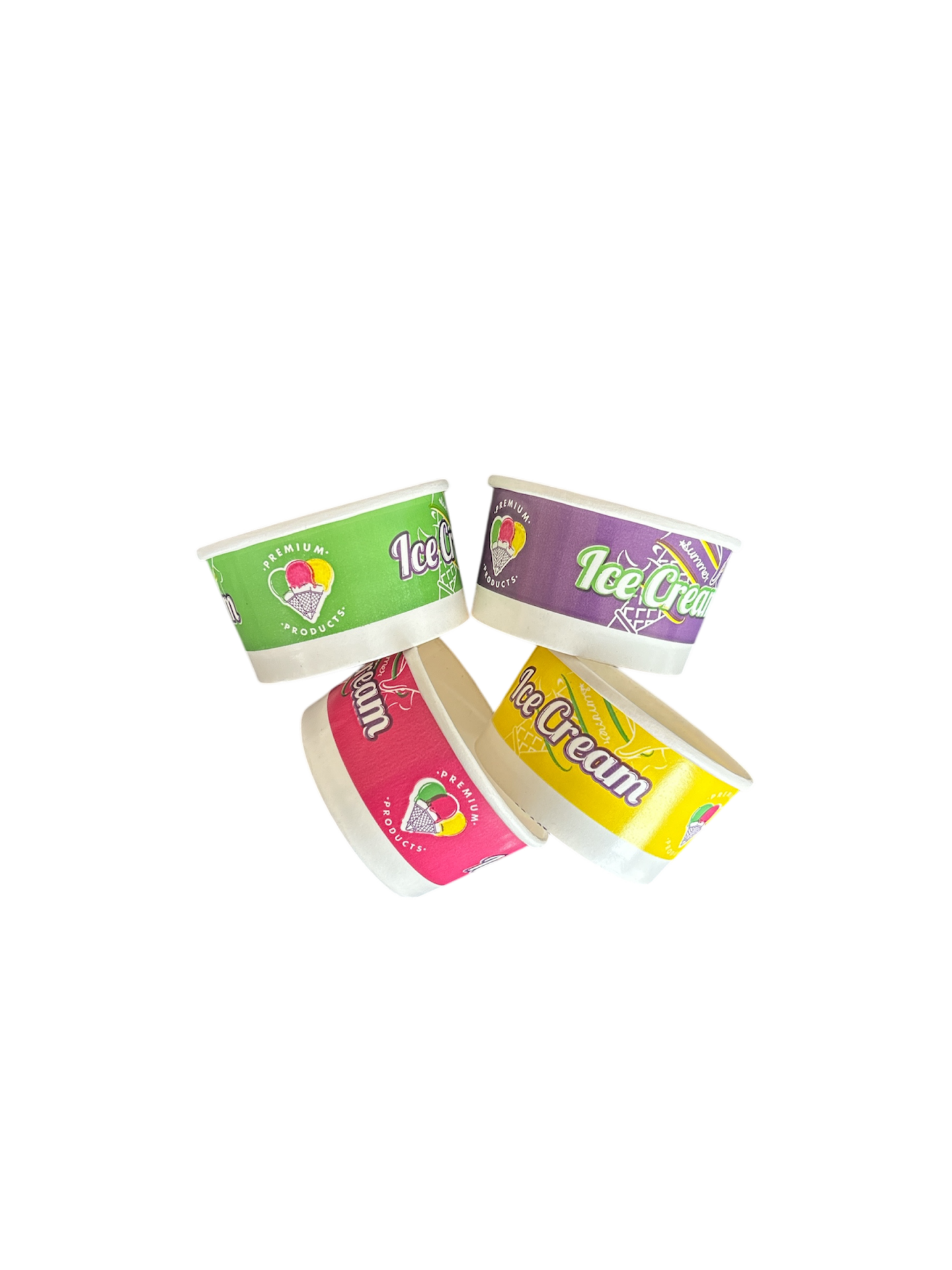 100 Cc Ice Cream Bowl Cardboard Mixed Color (1000 Pieces)