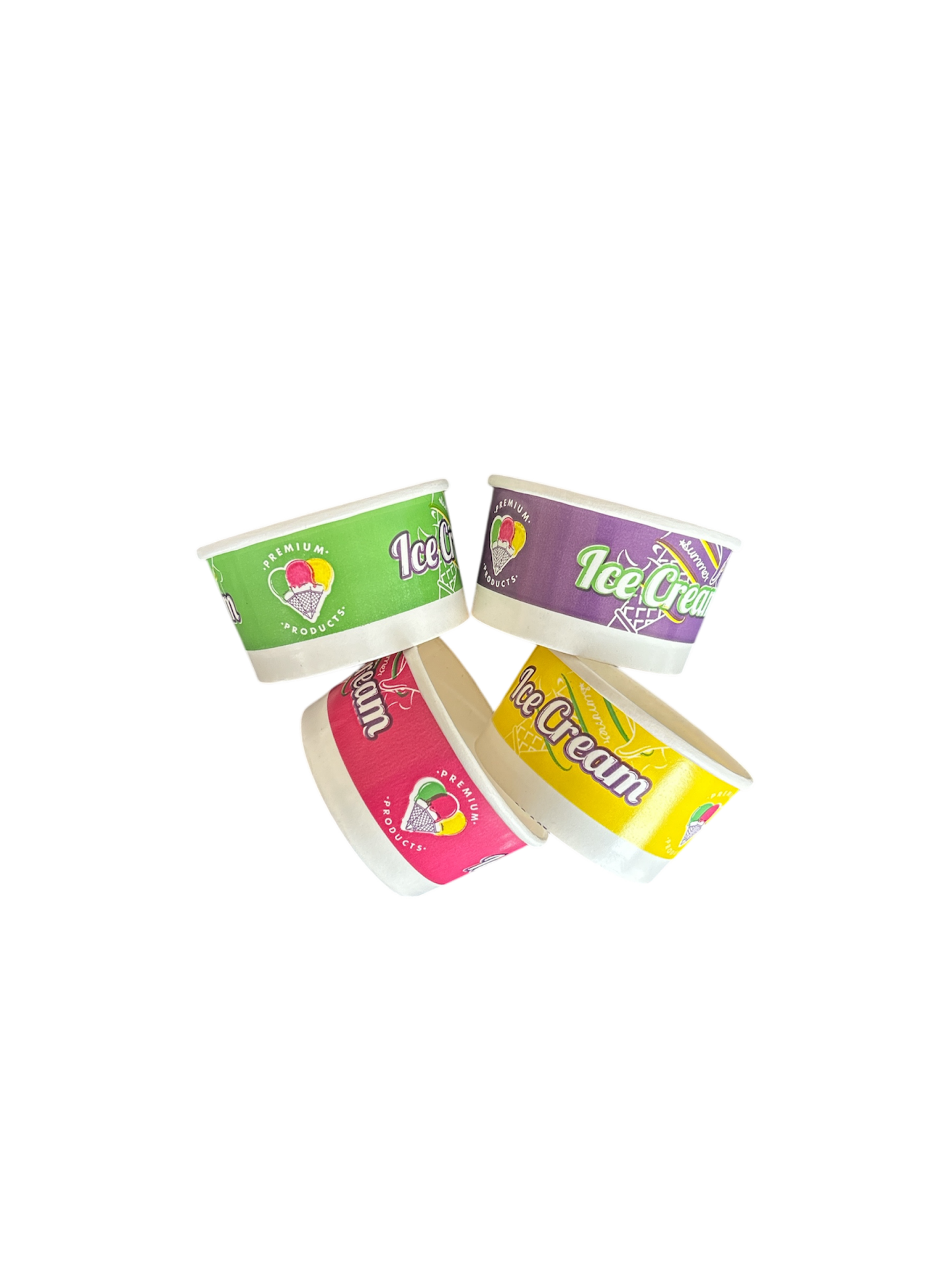 100 Cc Dondurma Kase Karton Karışık Renk (1000 Adet)