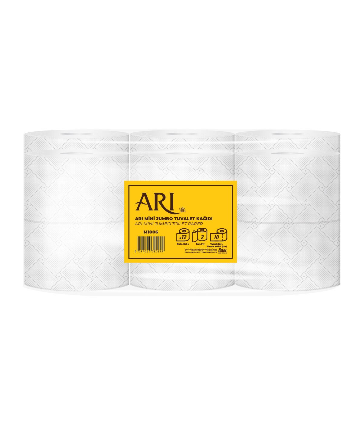 Arı Mini Jumbo Tuvalet Kağıdı 4 Kg (12 Rulo)