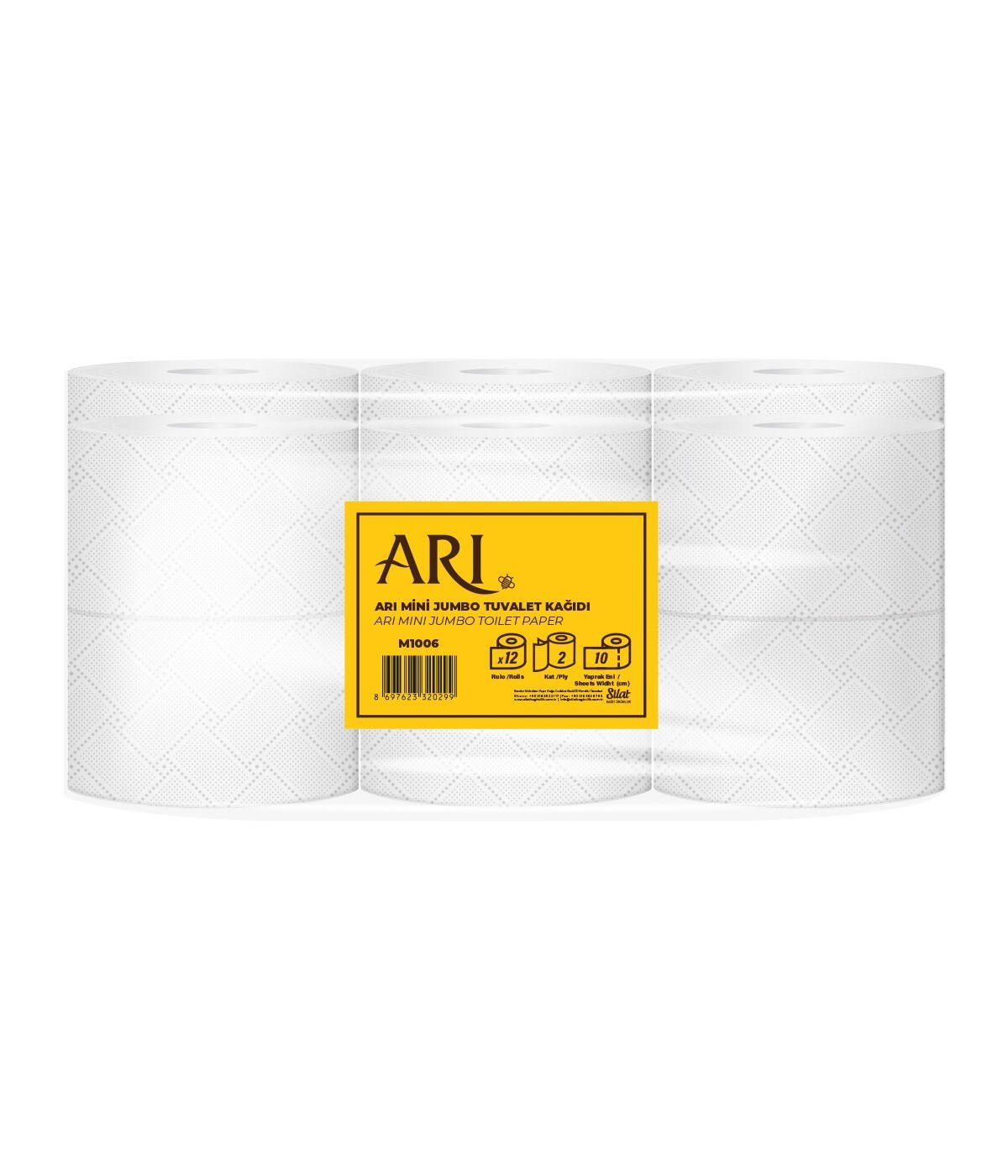 Arı Mini Jumbo Tuvalet Kağıdı 4 Kg (12 Rulo)