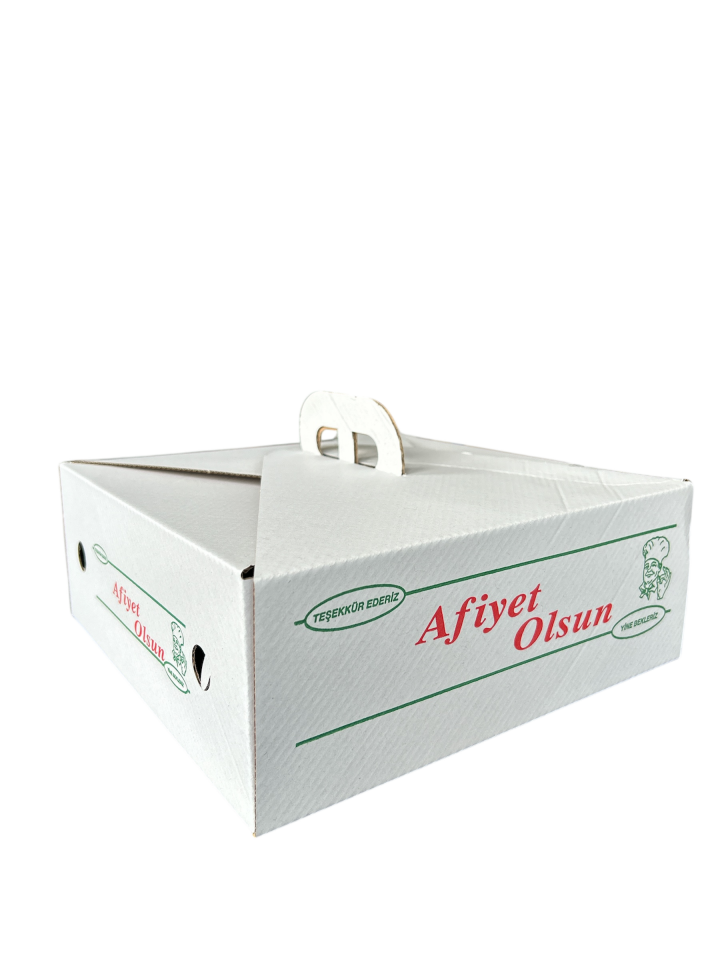 Lahmacun Kutusu Yıldız Beyaz 27x27x10 (100 Adet)