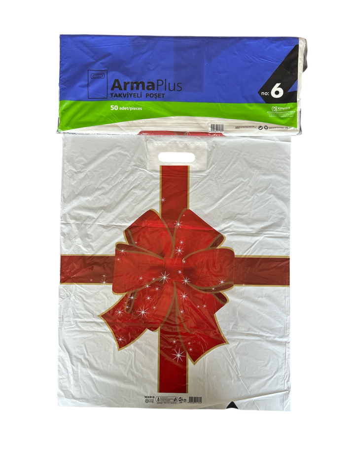Takviyeli Poşet Kurdele Desen 60X70 (500 Adet)