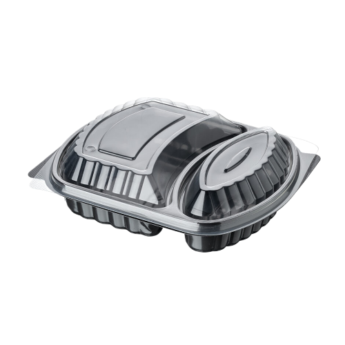 2 Bölmeli Mikrodalga Servis Kabı Set (200 Adet)