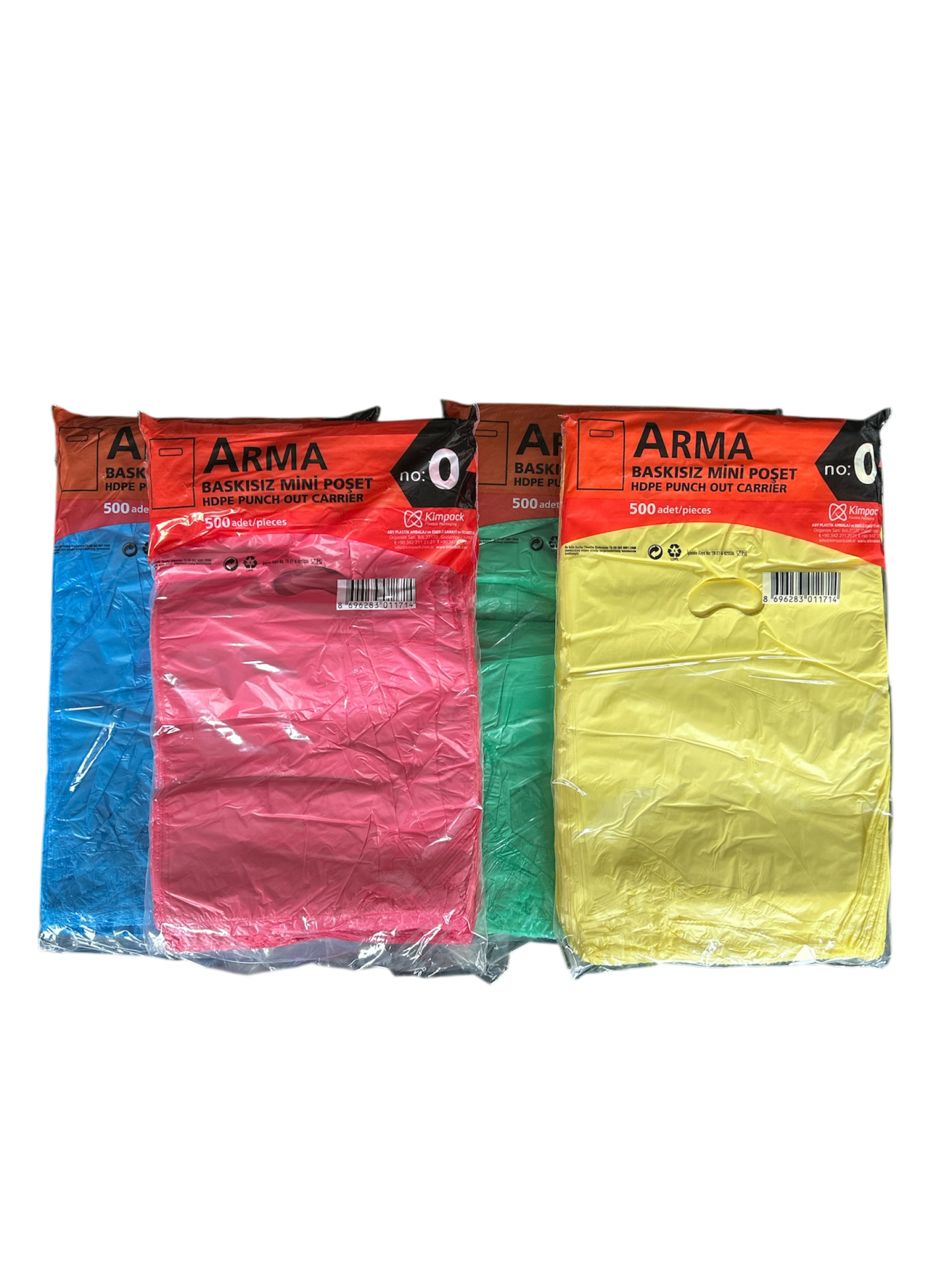 Baskısız Blok Poşet 20x30 Karışık Renk (7500 Adet)