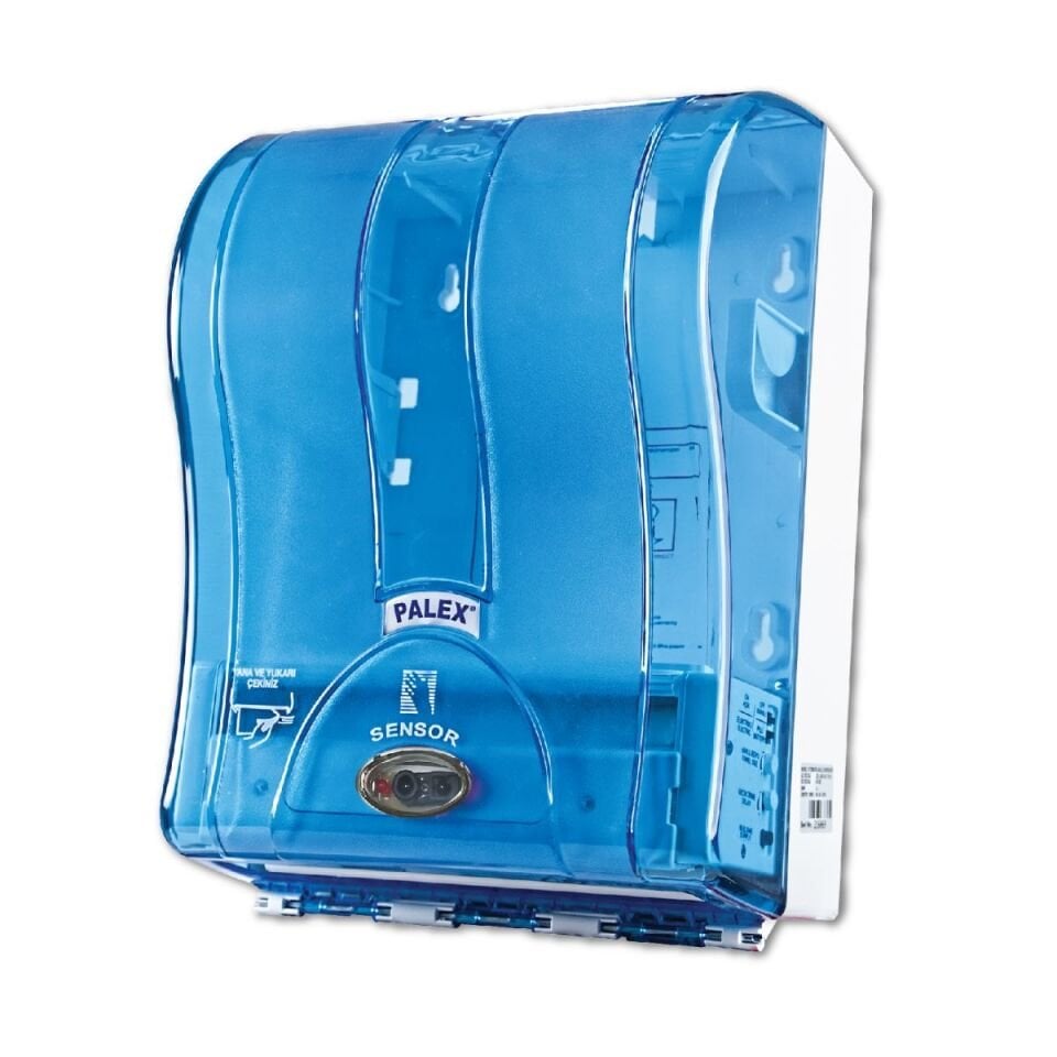 موزع مناشف أوتوماتيكي 21 سم شفاف-أزرق (قطعة واحدة)