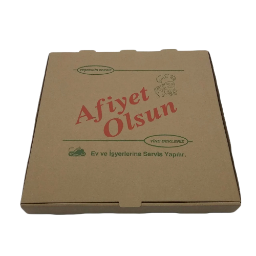 Karton Pizza Kutusu Kraft 26x26x4 (100 Adet)