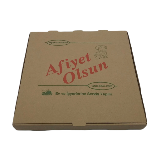 Karton Pizza Kutusu Kraft 33x33x4 (100 Adet)