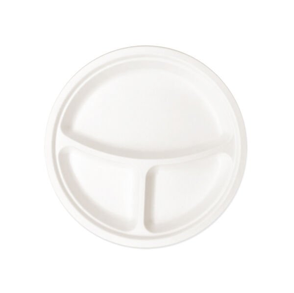 3 Bölmeli Ekolojik Tabak 26 cm (1000 Adet)