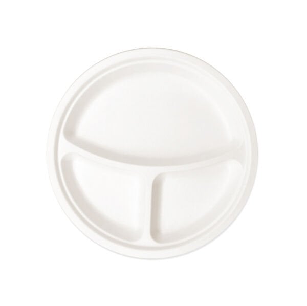 3 Bölmeli Ekolojik Tabak 26 cm (1000 Adet)