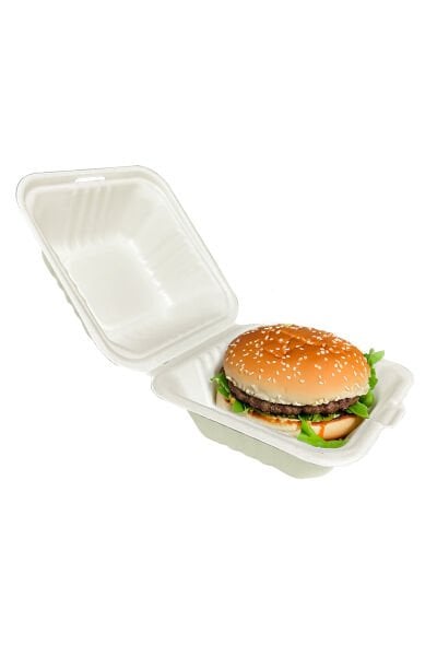 Ekolojik Kapaklı Hamburger Kabı 15x15 cm (500 Adet)