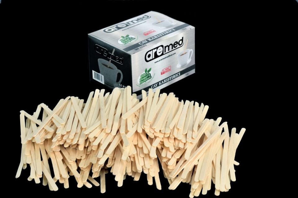 Yerli Ahşap Çay-Kahve Karıştırıcı 400 lü (24 Paket)