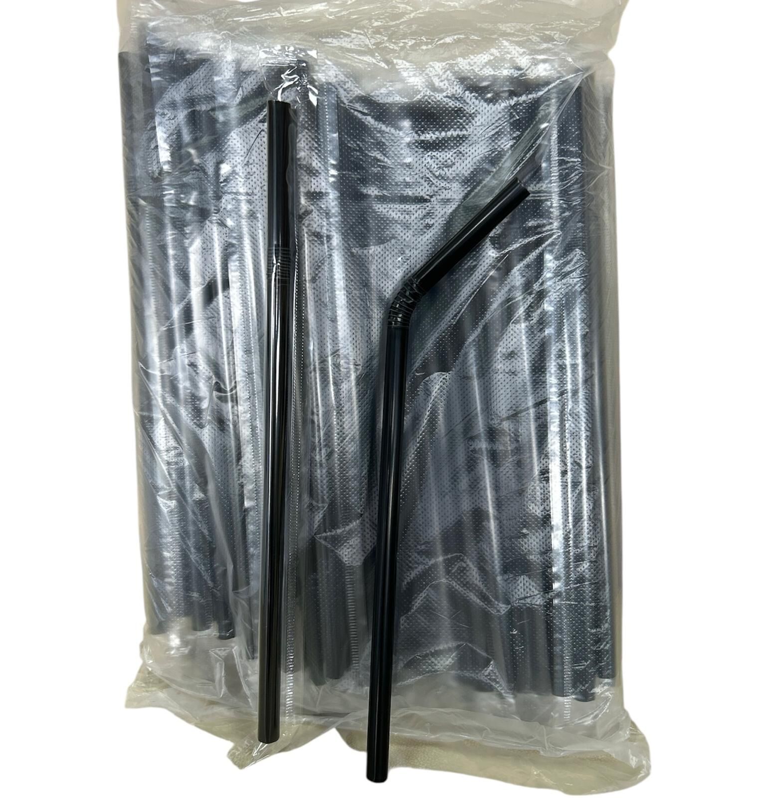Kalın Körüklü Jelatinli Siyah Pipet 8 mm (100 Adet)